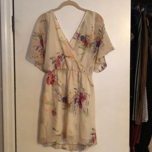 Floral cream mini dress